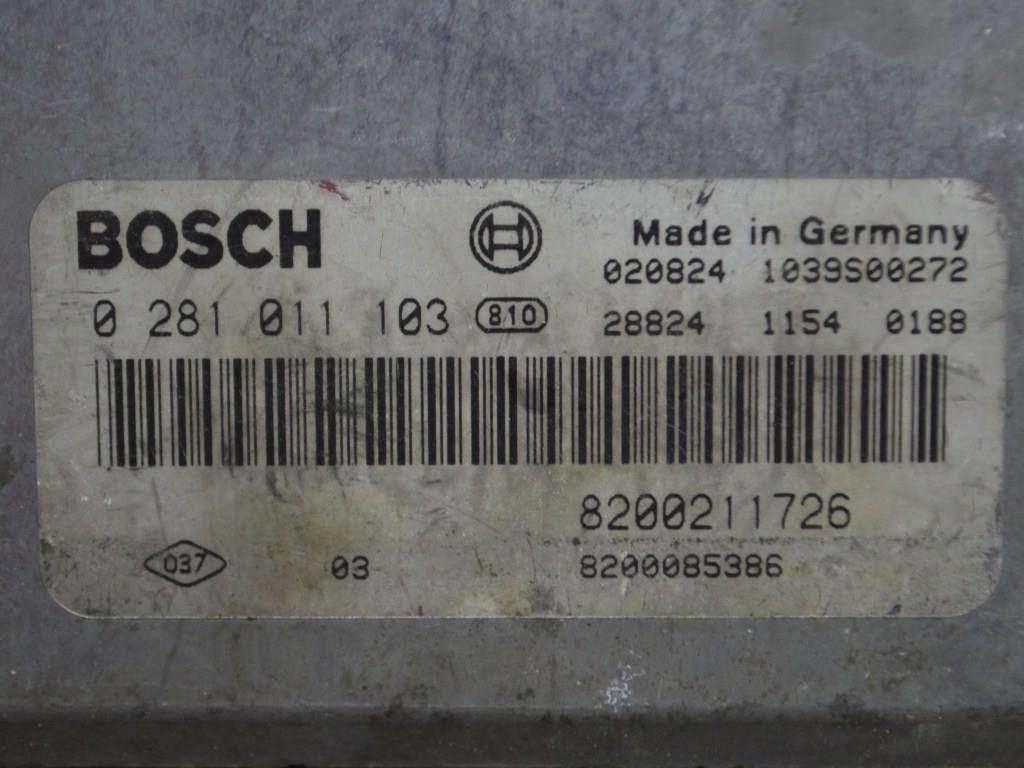 Блок управления двигателем Renault Laguna 2 (2001-2007) 8200211726, 8200085386, 0281011103
